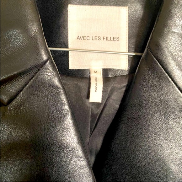 EUC! AVEC LES FILLES FAUX LEATHER BLAZER - Picture 5 of 6